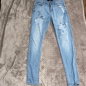 Hollister stacked super skinny advanced stretch w33 l32 ripped jeans